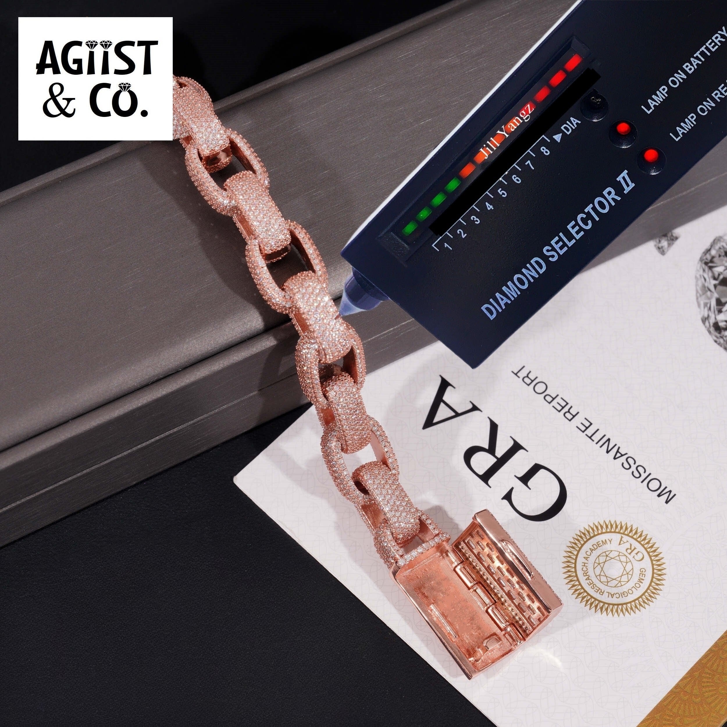AGiiST & Co. Signature Collection | Bracciale Cuban Link 360° VVS Iced Out – 13 mm