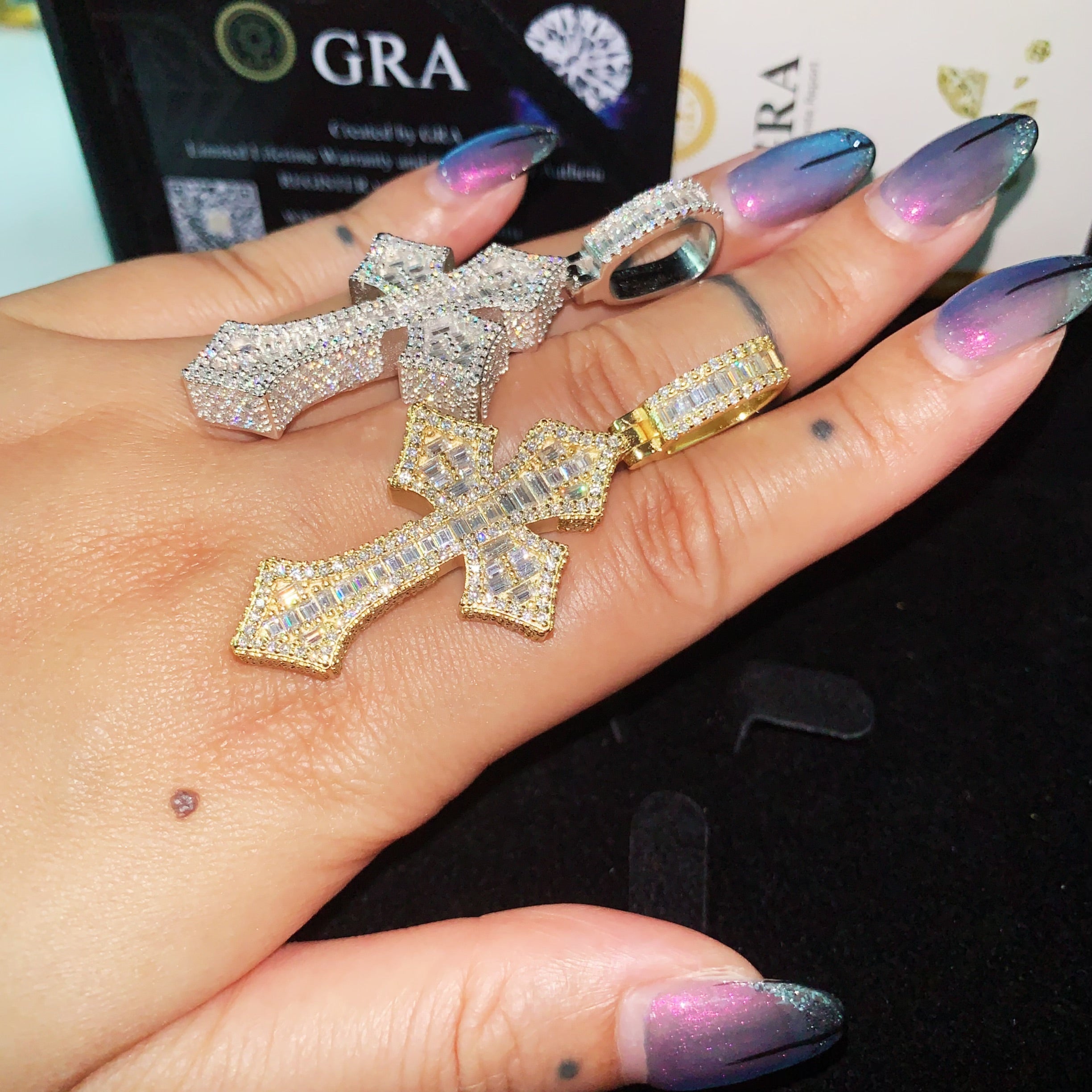 AGiiST & Co. – Signature Collection | Baguette Cross Pendant - VVS Moissanite Iced Out