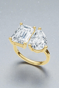 Collezione Signature AGiiST &amp; Co. | Anello in oro con 3 pietre di moissanite | Anello con diamanti VVS 14k (585)