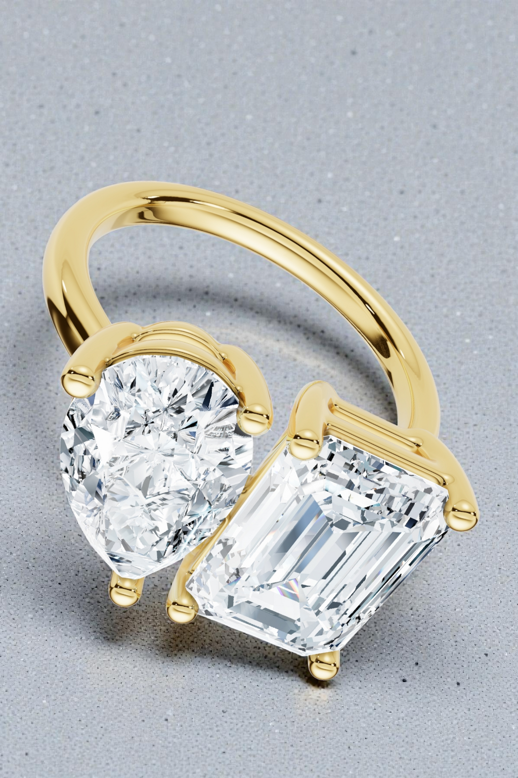 Collezione Signature AGiiST &amp; Co. | Anello in oro con 3 pietre di moissanite | Anello con diamanti VVS 14k (585)