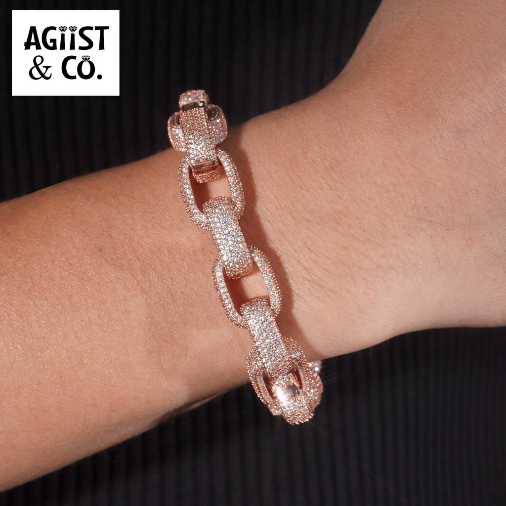 AGiiST & Co. Signature Collection | Bracciale Cuban Link 360° VVS Iced Out – 13 mm