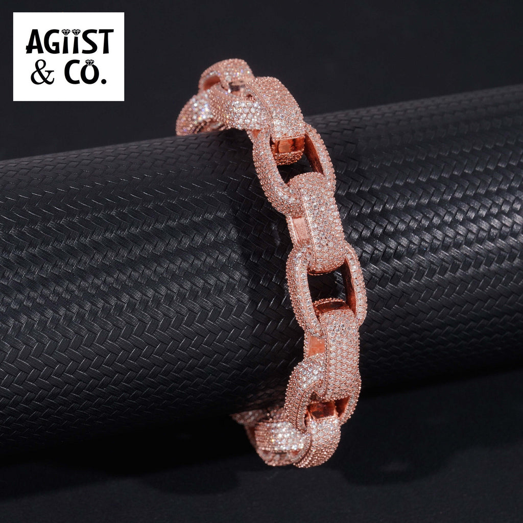 AGiiST & Co. Signature Collection | Bracciale Cuban Link 360° VVS Iced Out – 13 mm