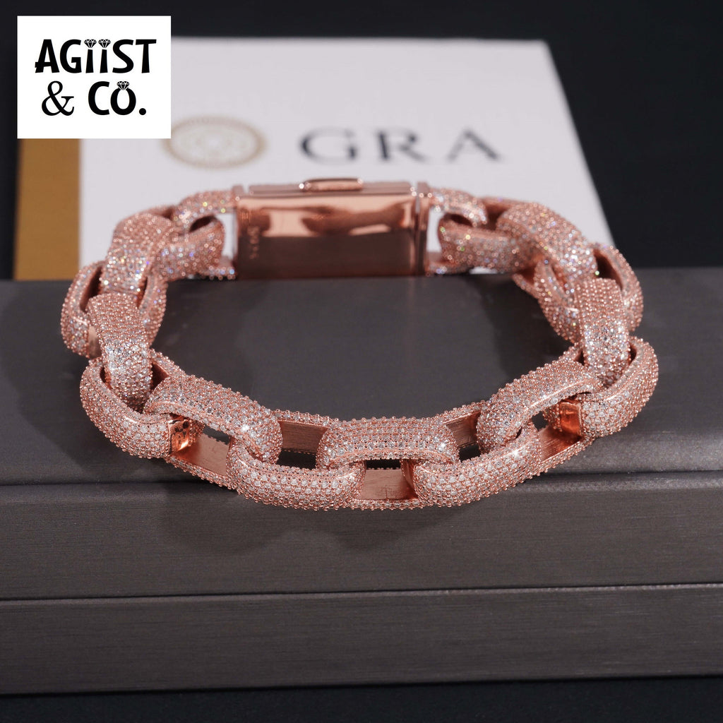 AGiiST & Co. Signature Collection | Bracciale Cuban Link 360° VVS Iced Out – 13 mm