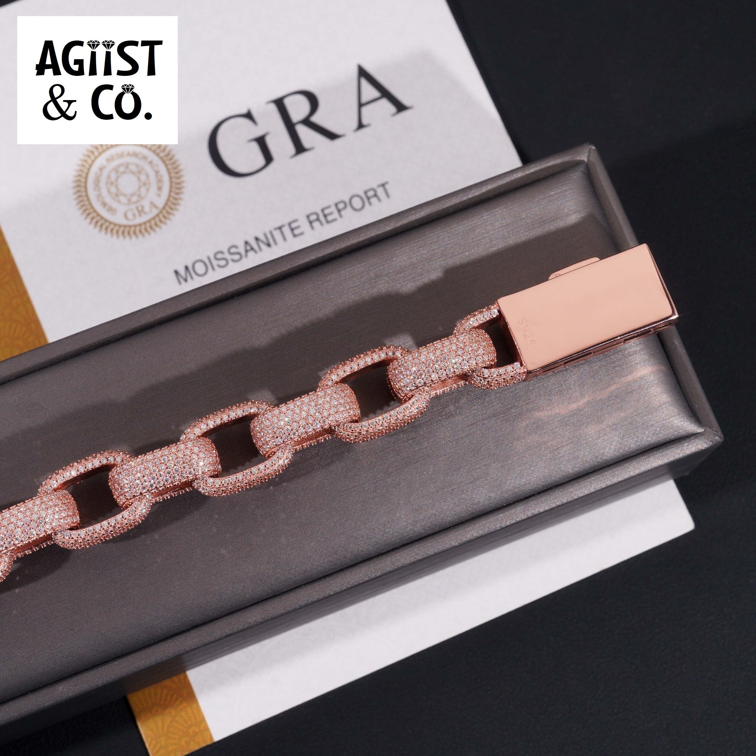 AGiiST & Co. Signature Collection | Bracciale Cuban Link 360° VVS Iced Out – 13 mm