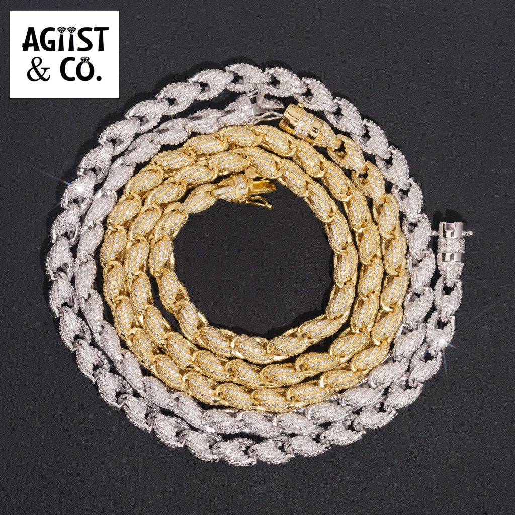 AGiiST & Co. | 7.5mm Iced Out Kötélfonású Karkötő/Nyaklánc | VVS Moissanite Kövekkel (GRA Tanusítvány)