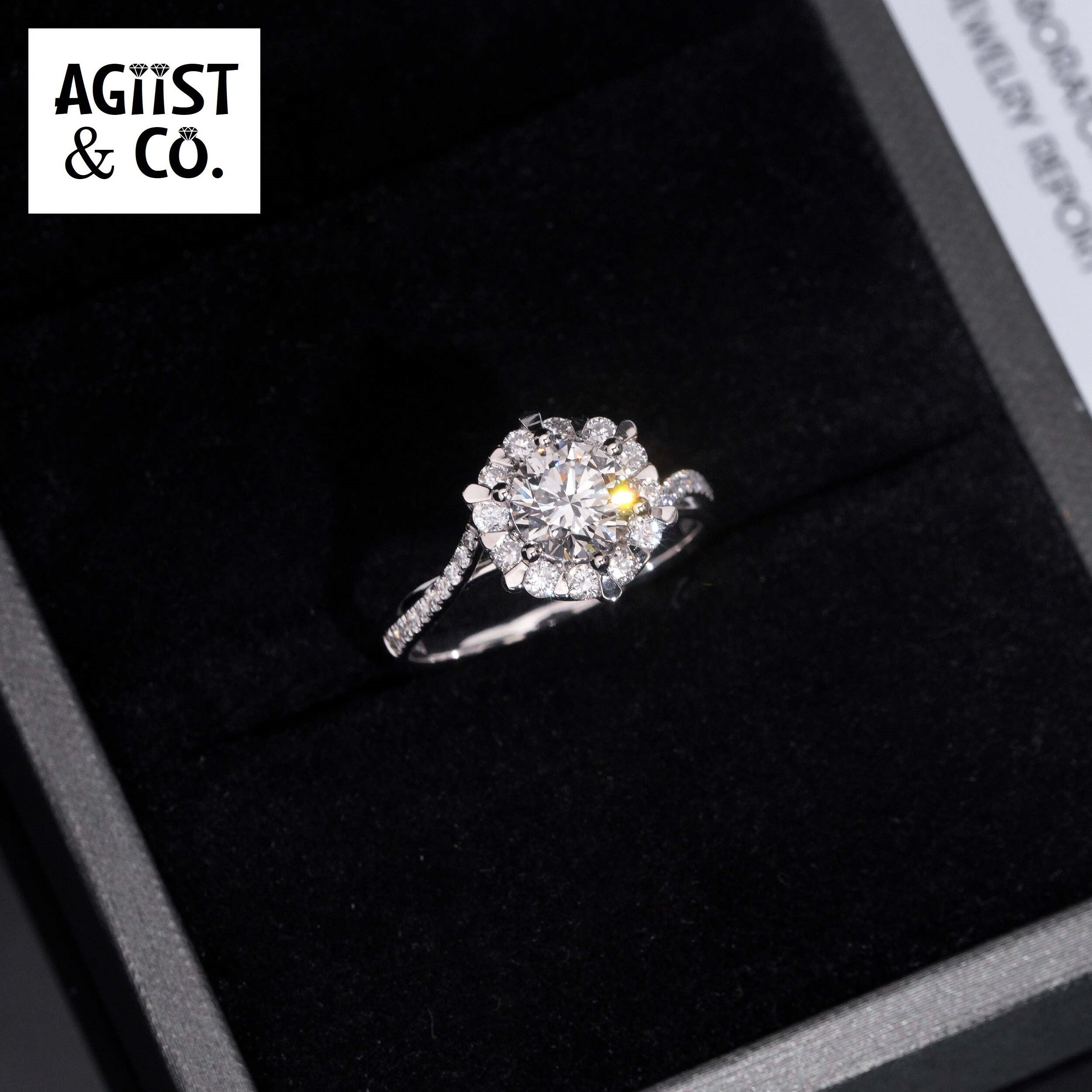 AGiiST & Co. Signature Collection | 950 Platinum Crownlight Halo Engagement Ring