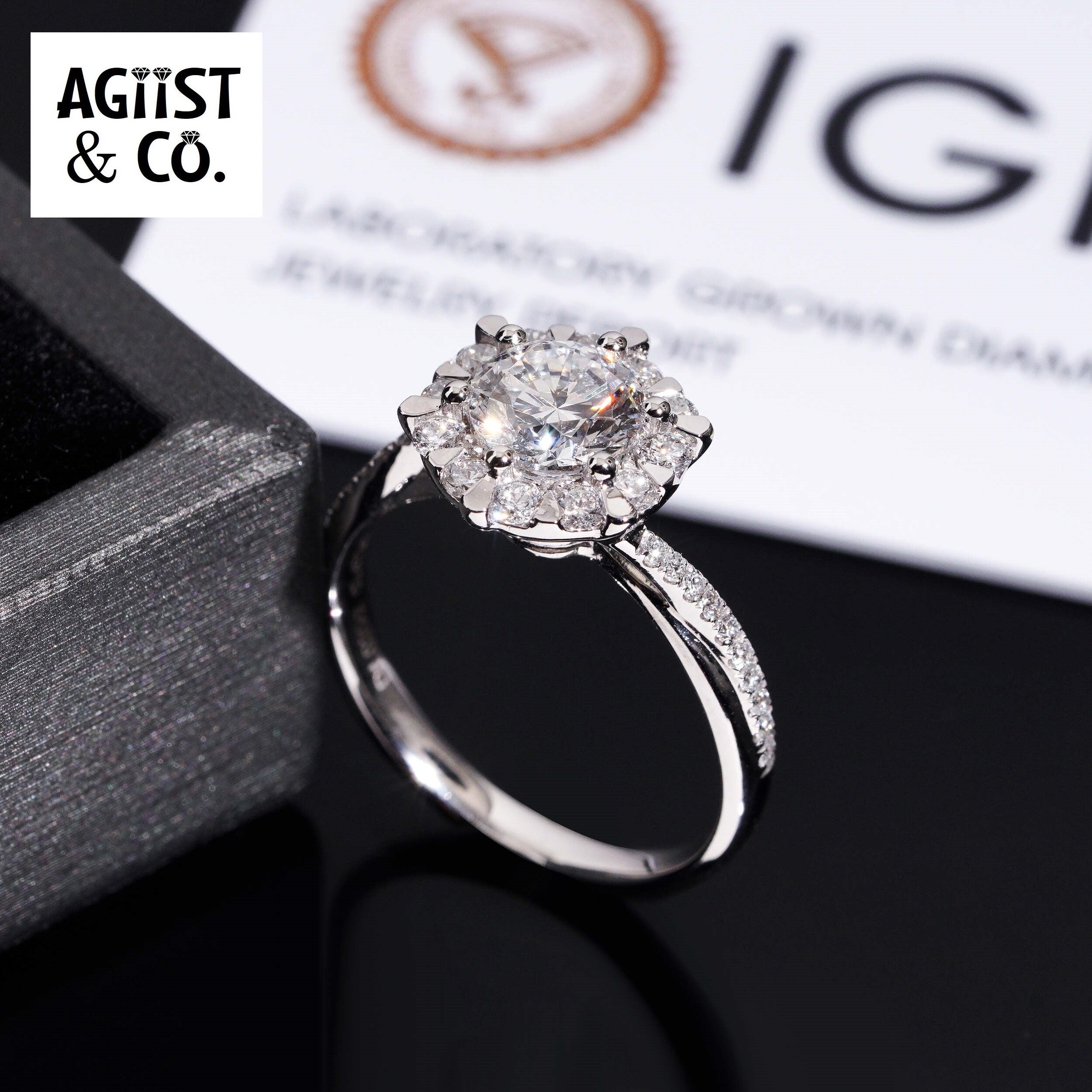 AGiiST & Co. Signature Collection | 950 Platinum Crownlight Halo Engagement Ring