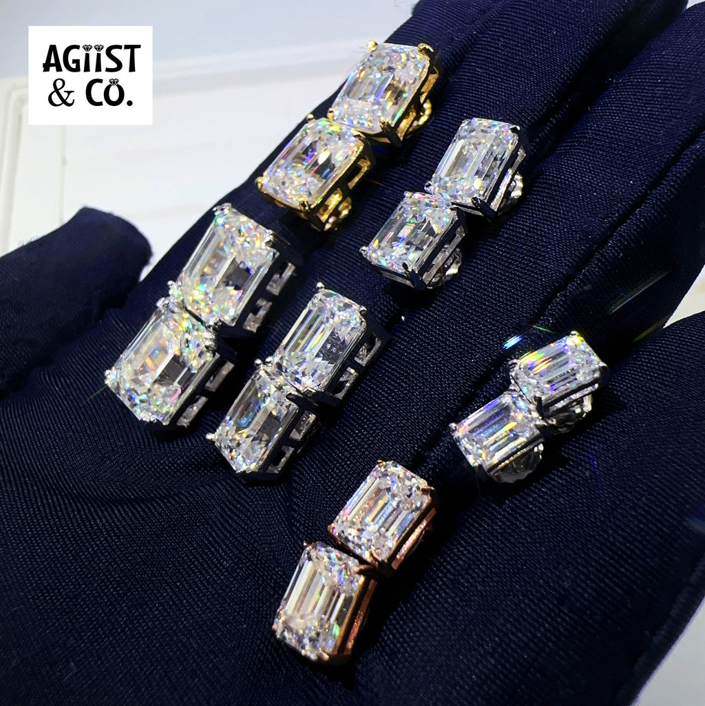 AGiiST & Co. - Signature Collection | Emerald-Cut VVS Moissanite Stud Earrings