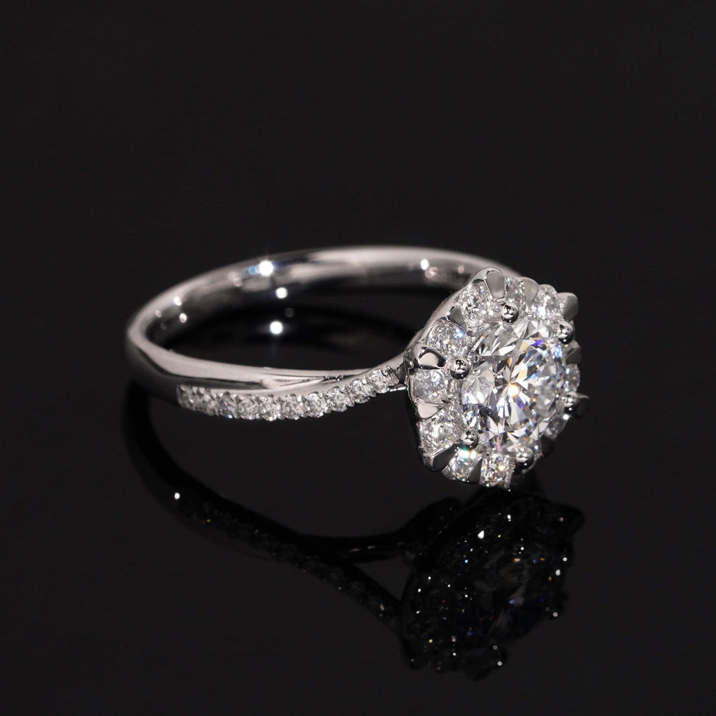 Collezione Signature AGiiST &amp; Co. | Anello in oro con 3 pietre di moissanite | Anello con diamanti VVS 14k (585)