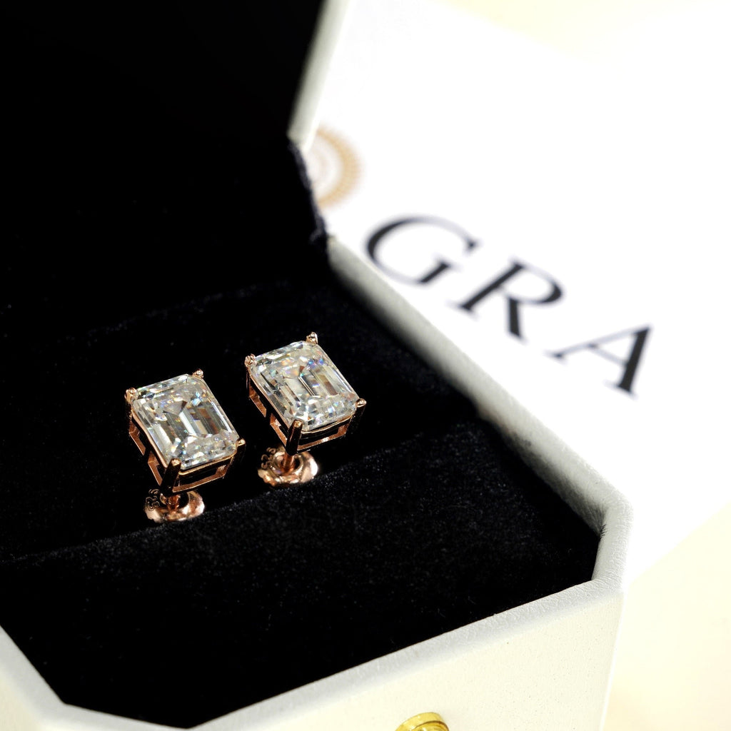 AGiiST & Co. - Signature Collection | Emerald-Cut VVS Moissanite Stud Earrings