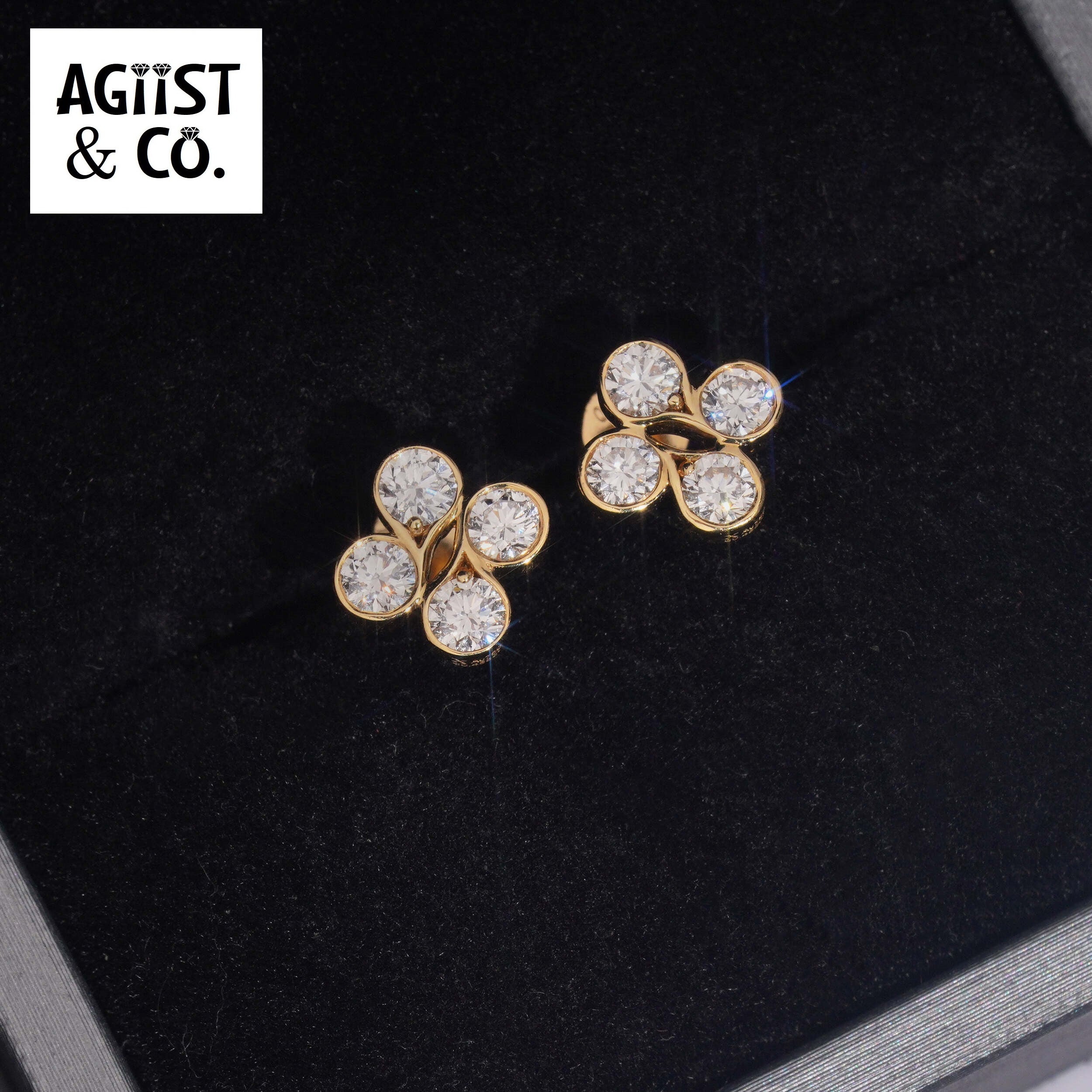 AGiiST & Co. Signature Collection | 18k Floral Motif VVS Diamond Earrings | IGI Certified