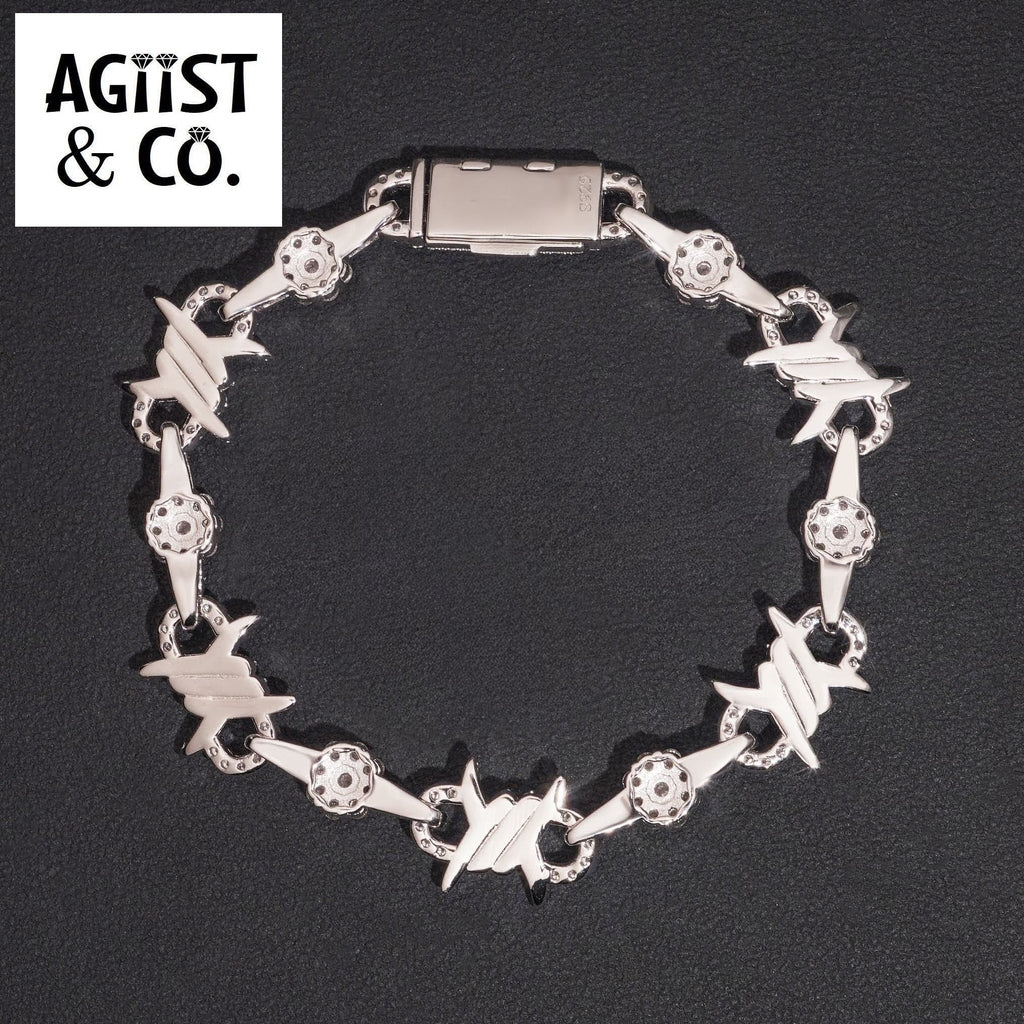 Moissanite VVS 'D' | Bracciale con spine e filo appuntito