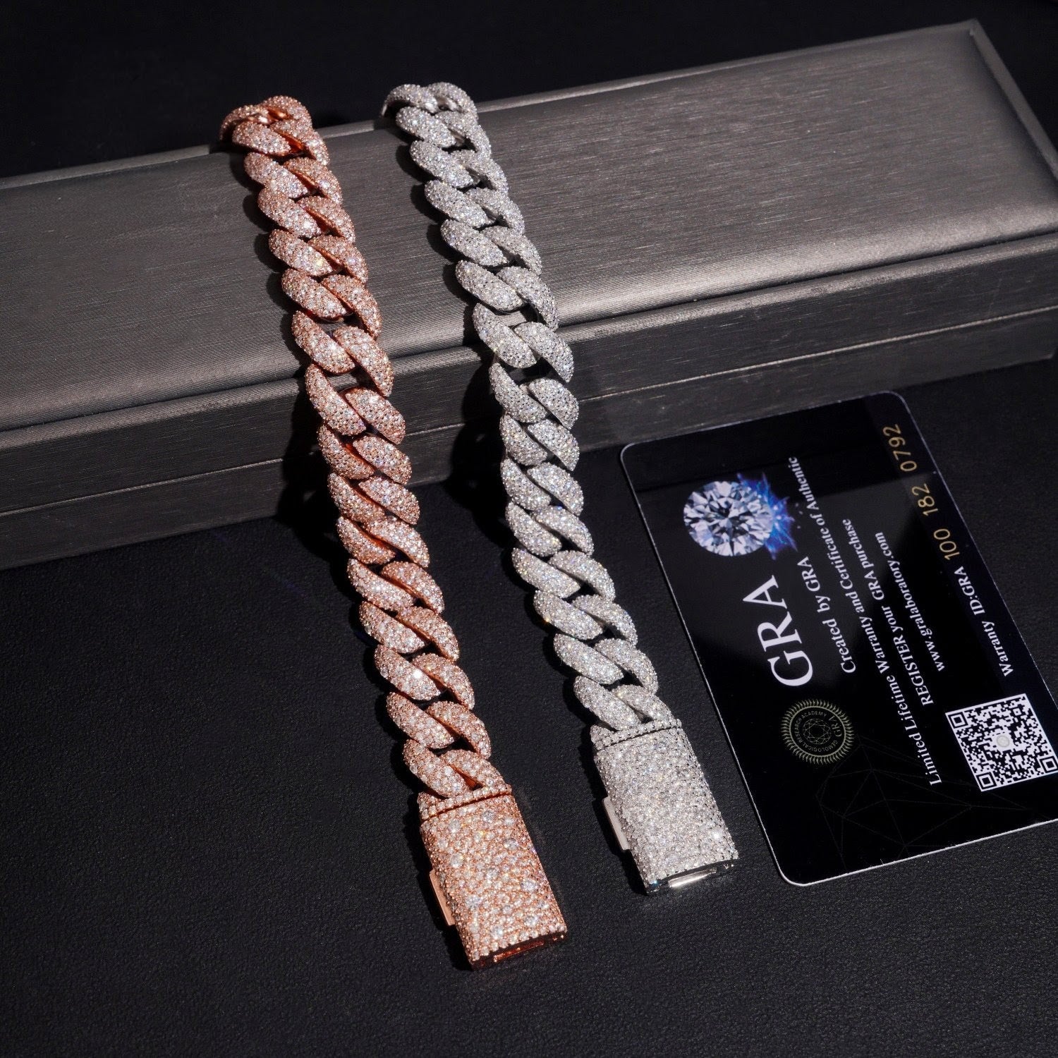 AGiiST & Co. Signature Collection | 14 mm VVS Cuban Link Bracelet (3-row Micropavé mosaic setting)