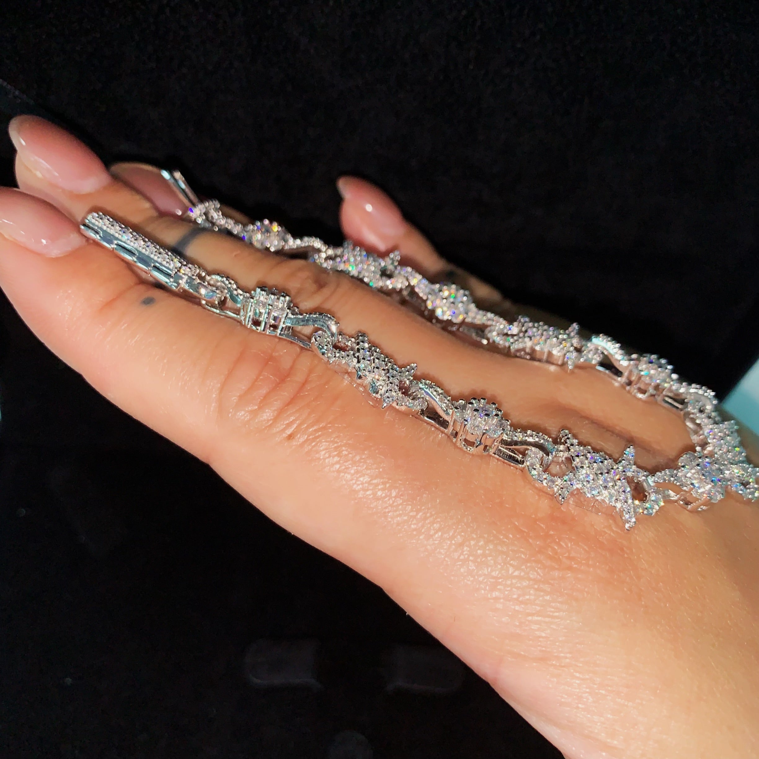 AGiiST & Co. Spiky Wire Thorn Iced Out Bracelet – 13 mm