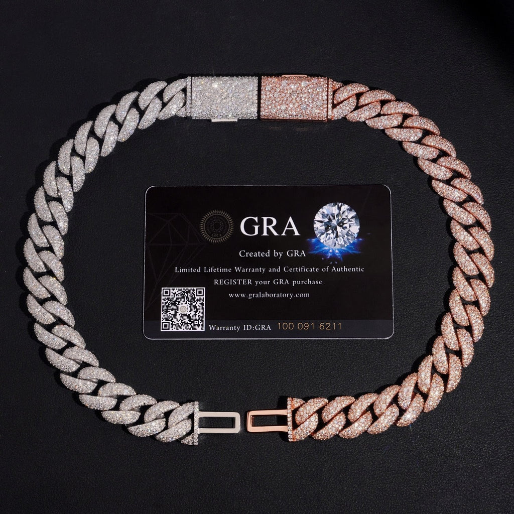 AGiiST & Co. Signature Collection | 14 mm VVS Cuban Link Bracelet (3-row Micropavé mosaic setting)