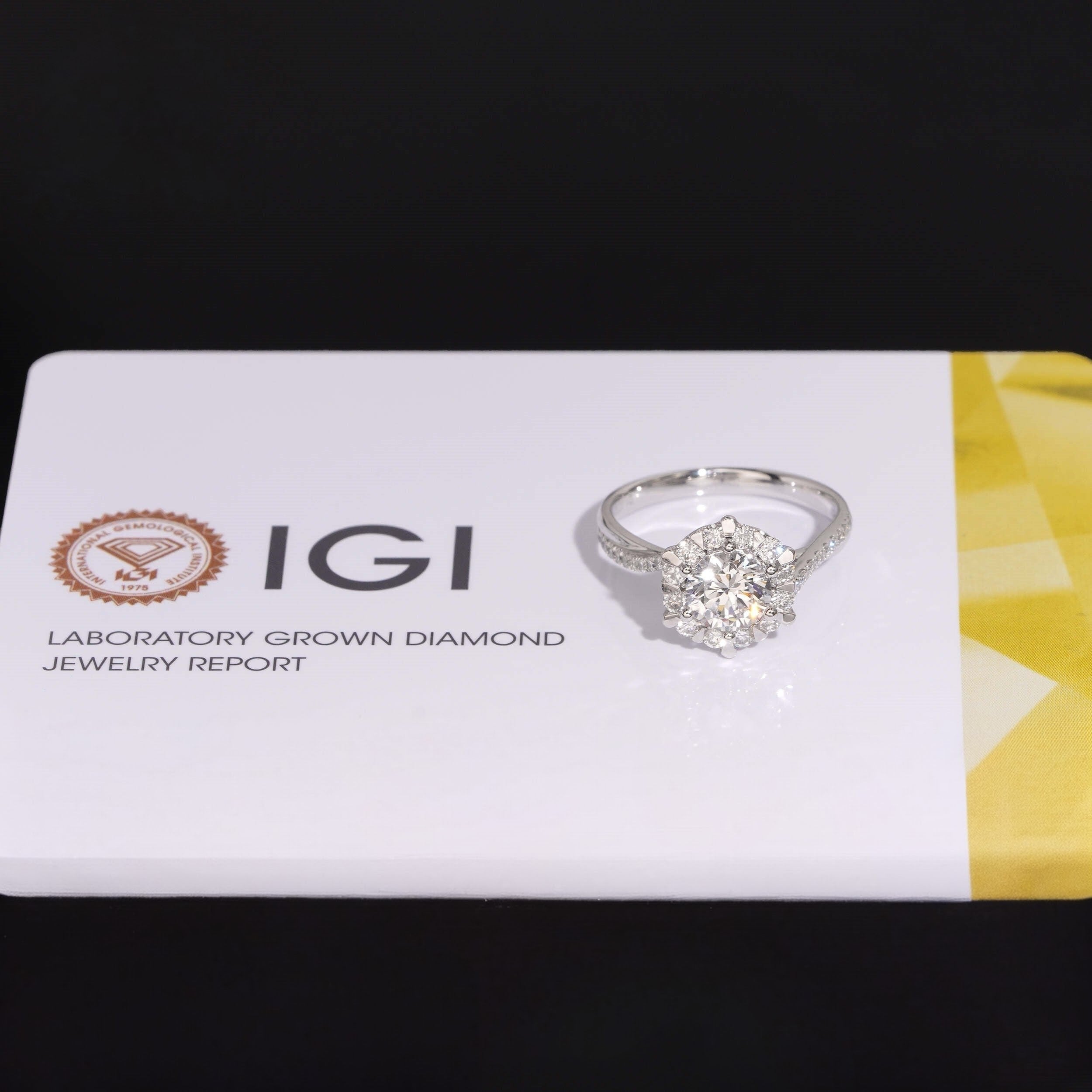Collezione Signature AGiiST &amp; Co. | Anello in oro con 3 pietre di moissanite | Anello con diamanti VVS 14k (585)