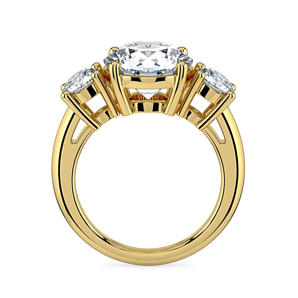 AGiiST & Co. Signature Collection | 3 Köves Moissanite Arany Gyűrű | 14k (585) VVS Briliáns Gyűrű