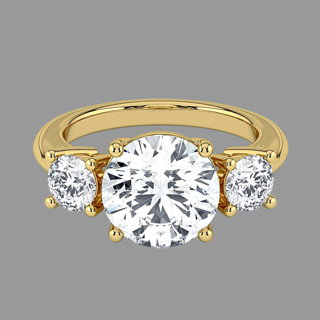 AGiiST & Co. Signature Collection | 3 Köves Moissanite Arany Gyűrű | 14k (585) VVS Briliáns Gyűrű