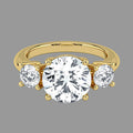 AGiiST & Co. Signature Collection | 3 Köves Moissanite Arany Gyűrű | 14k (585) VVS Briliáns Gyűrű