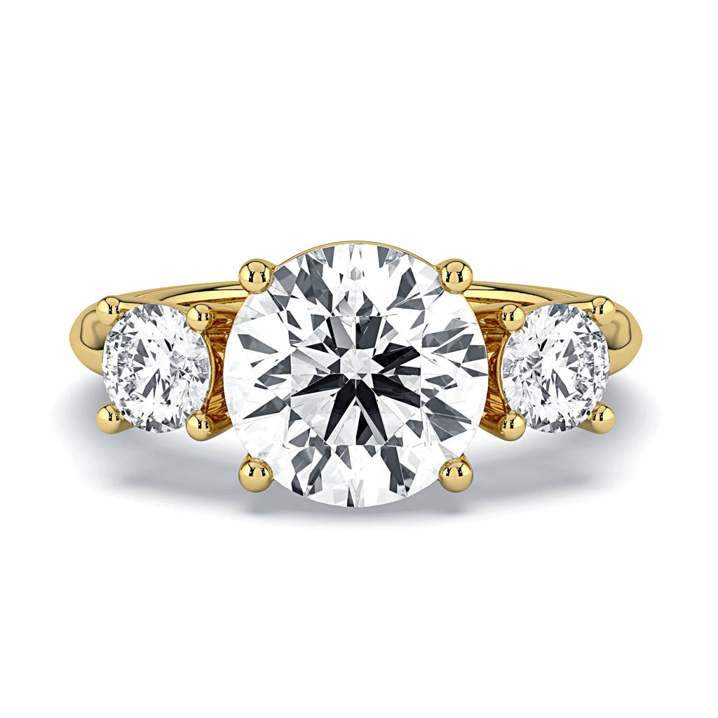 AGiiST & Co. Signature Collection | 3 Köves Moissanite Arany Gyűrű | 14k (585) VVS Briliáns Gyűrű