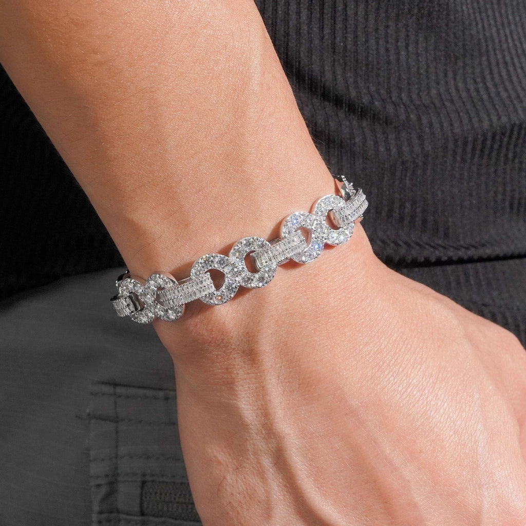 Collezione Signature AGiiST & Co. | Bracciale a maglie cubane VVS da 14 mm (incastonatura a mosaico Micropavé a 3 file)